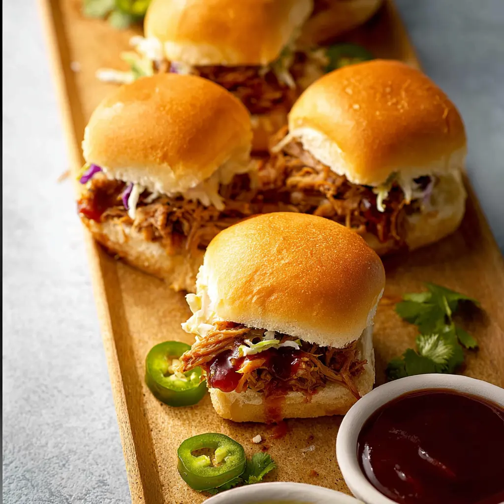 Crockpot BBQ Pulled Pork Sliders That Make Every Dinner Feel Special 2 Crockpot BBQ Pulled Pork Sliders recipe, served and ready to eat, easy homemade dish