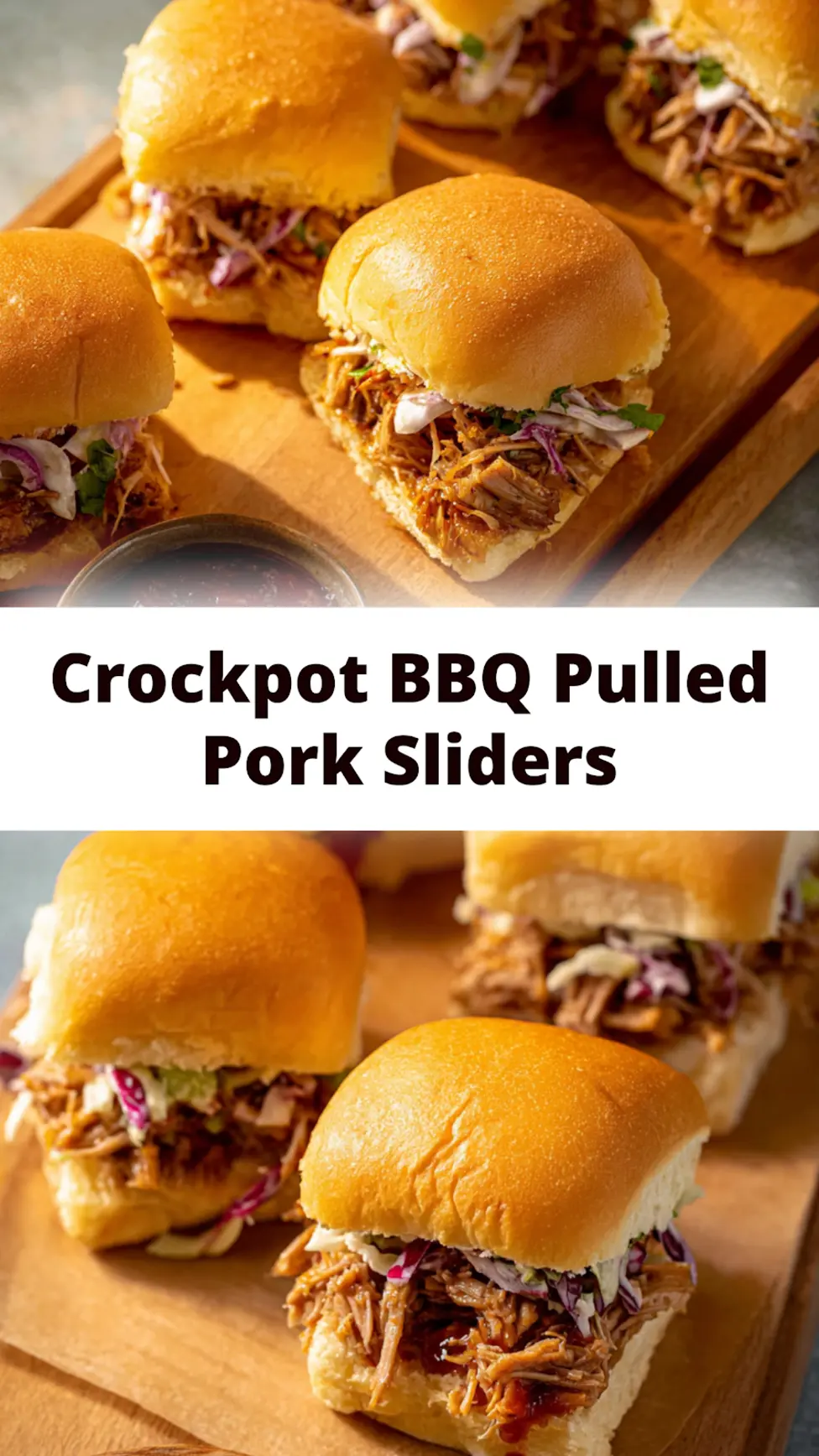 Crockpot BBQ Pulled Pork Sliders That Make Every Dinner Feel Special 3 Crockpot BBQ Pulled Pork Sliders recipe, served and ready to eat, easy homemade dish