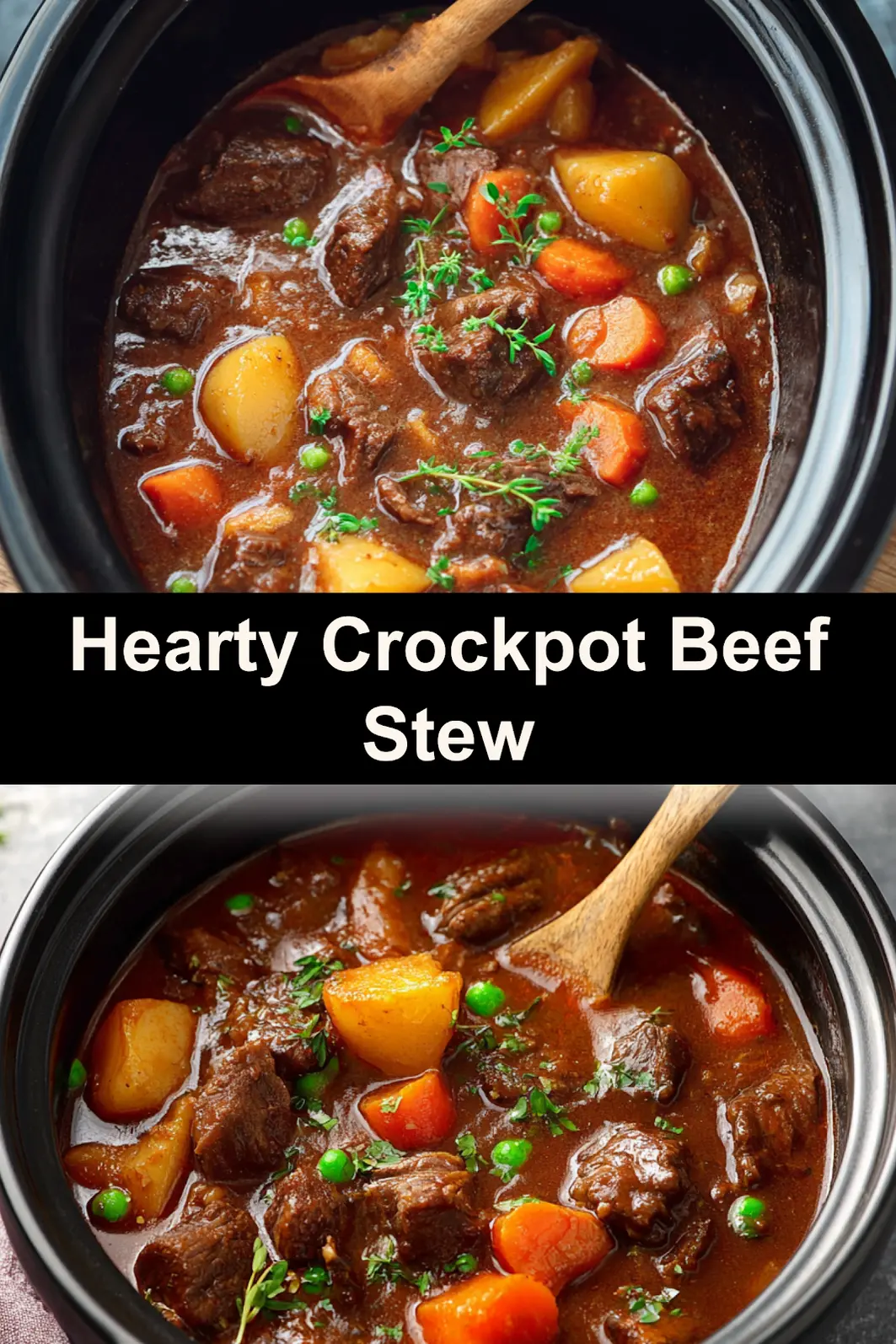 Crockpot Beef Stew Hearty Cozy Recipe Your Family Will Love Now 3 Crockpot beef stew recipe pin hearty slow cooker meal served and ready to eat