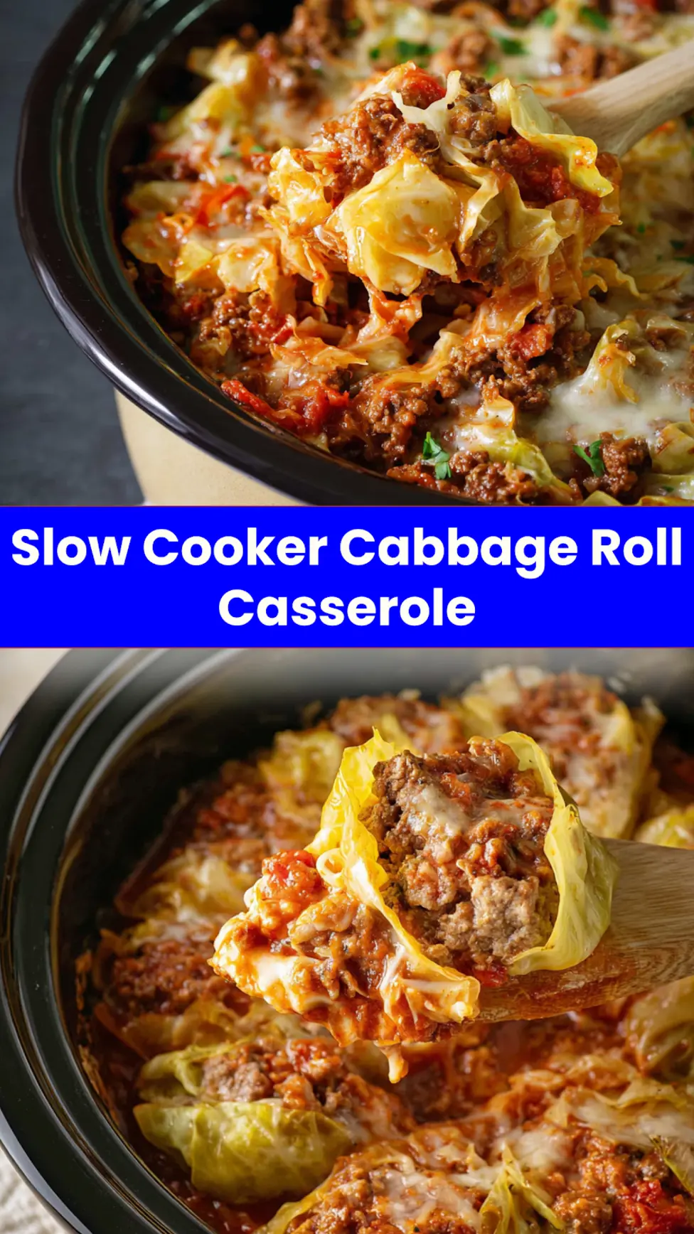 Crockpot Cabbage Roll Casserole Cozy New Way to Make a Real Family Favorite 3 Crockpot Cabbage Roll Casserole served and ready to eat, a hearty homemade slow cooker dinner