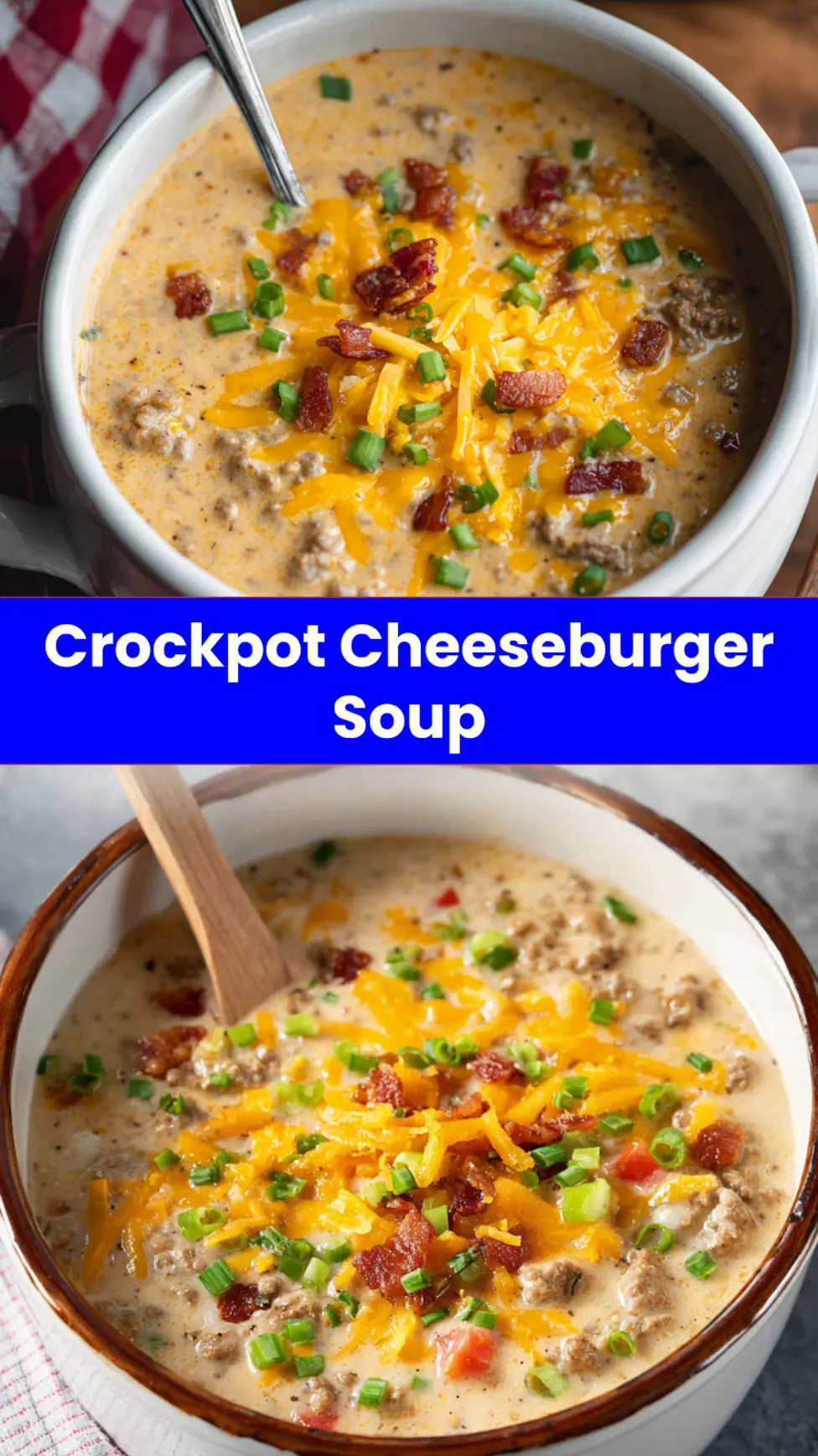 Crockpot Cheeseburger Soup Ground Beef Cozy Real Comfort You Need Now 3 Crockpot Cheeseburger Soup Ground Beef recipe, served and ready to eat, easy homemade dish_pin
