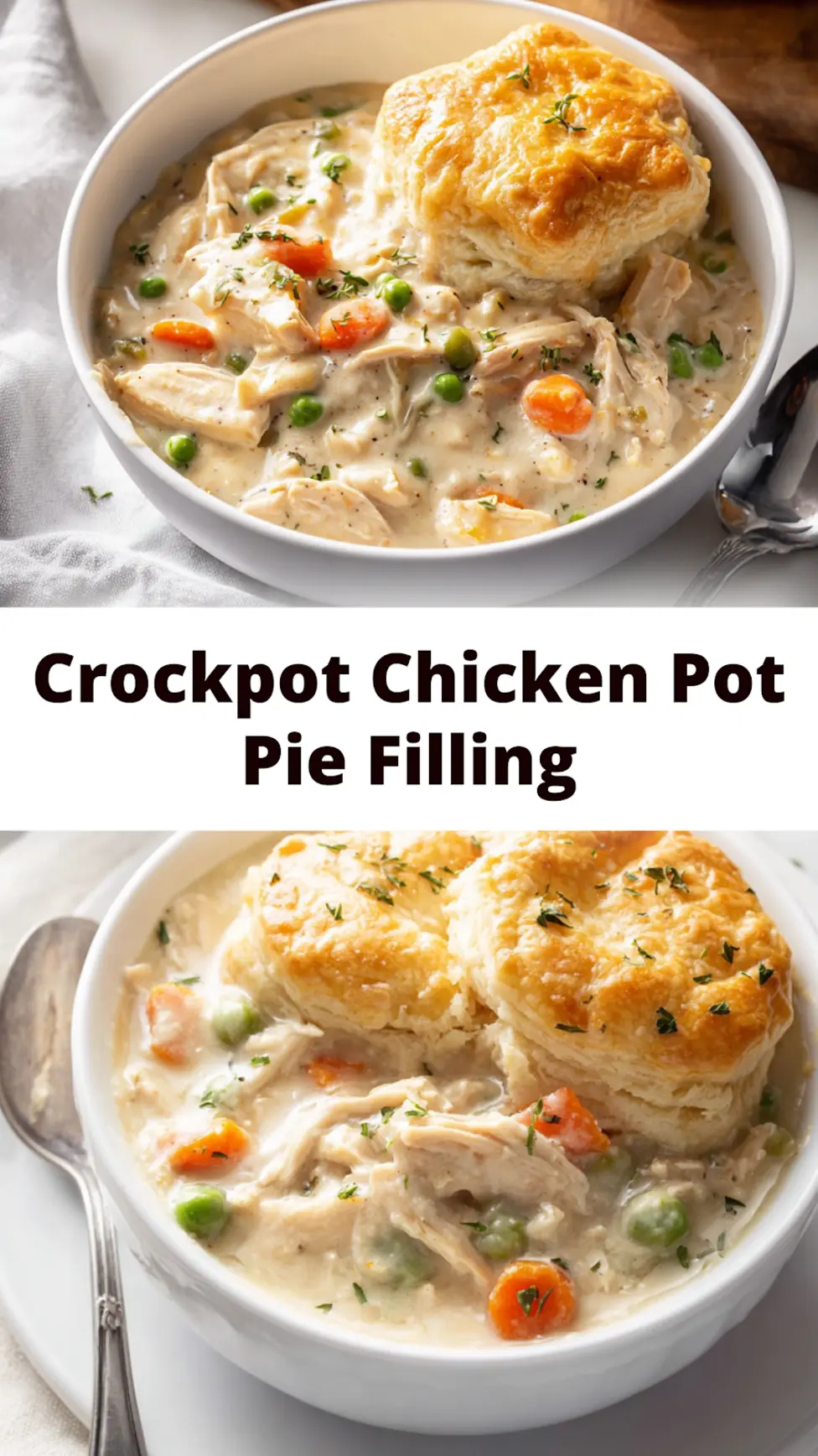 Crockpot Chicken Pot Pie Filling Warm Comforting Recipe Your Family Will Love 3 Crockpot chicken pot pie filling recipe pin creamy slow cooker dinner served over biscuits