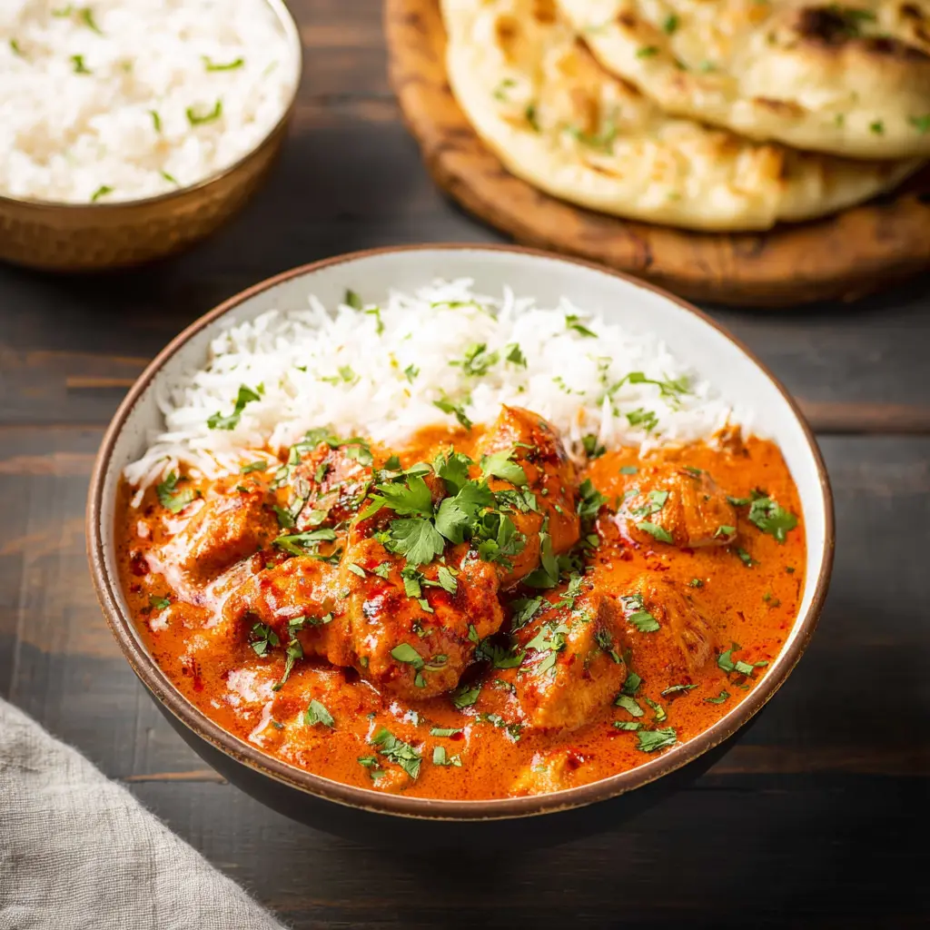 Crockpot Chicken Tikka Masala served in a bowl, ready to eat