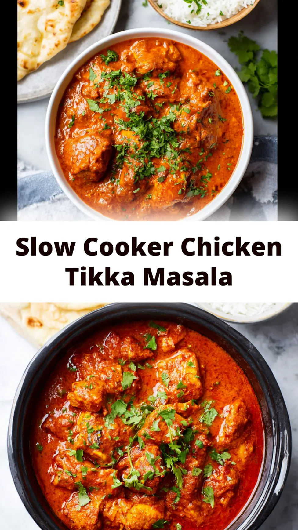 Crockpot Chicken Tikka Masala recipe pin  easy homemade slow cooker curry