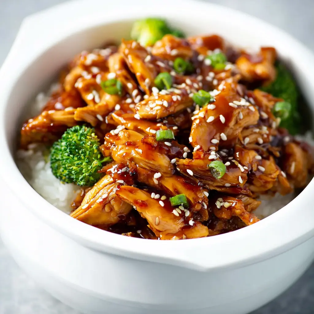 Crockpot Teriyaki Chicken Cozy Satisfying Dinner Your Family Will Love 2 Crockpot teriyaki chicken served over rice, topped with sesame seeds and sliced green onions