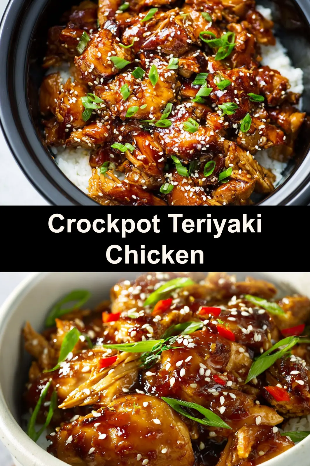 Crockpot Teriyaki Chicken Cozy Satisfying Dinner Your Family Will Love 3 Crockpot teriyaki chicken recipe pin shredded chicken in homemade teriyaki sauce, served over rice