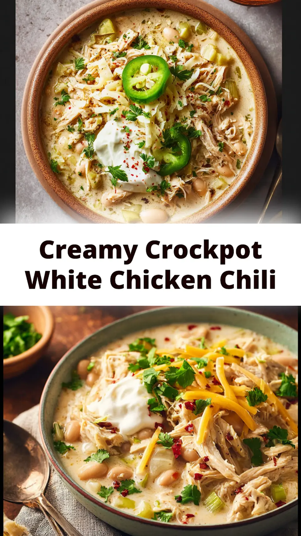 Crockpot White Chicken Chili Cream Cheese Cozy Satisfying Dinner Your Family Will Love 3 Crockpot White Chicken Chili Cream Cheese recipe, served and ready to eat, easy homemade dish