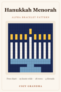 Alpha Bracelet Pattern Maker (Free, Online) 1 hanukkah menorah alpha bracelet pattern chart