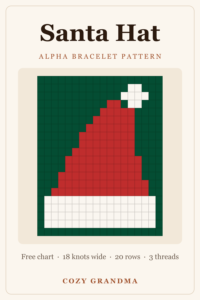 Alpha Bracelet Pattern Maker (Free, Online) 1 santa hat alpha bracelet pattern chart